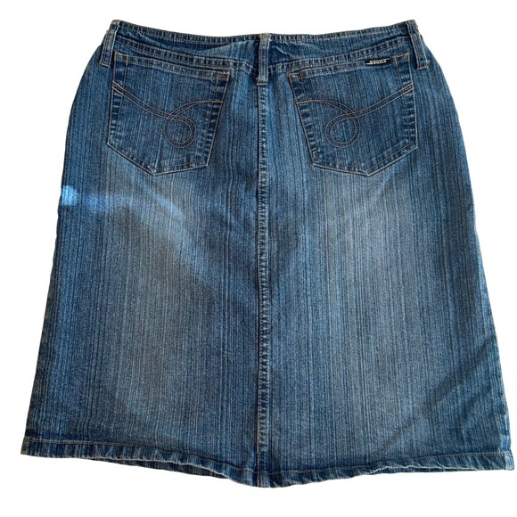 Y2K Squeeze Denim Pencil Skirt Low Rise Jean Skirt - Picture 3 of 7